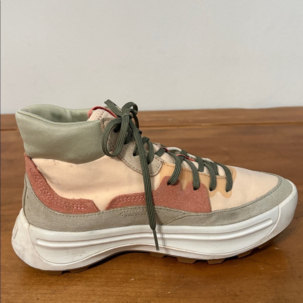 Sorel Ona 503 High-Top Sneakers in Pink, Cream, and Green Size 7.5 - Picture 8 of 16